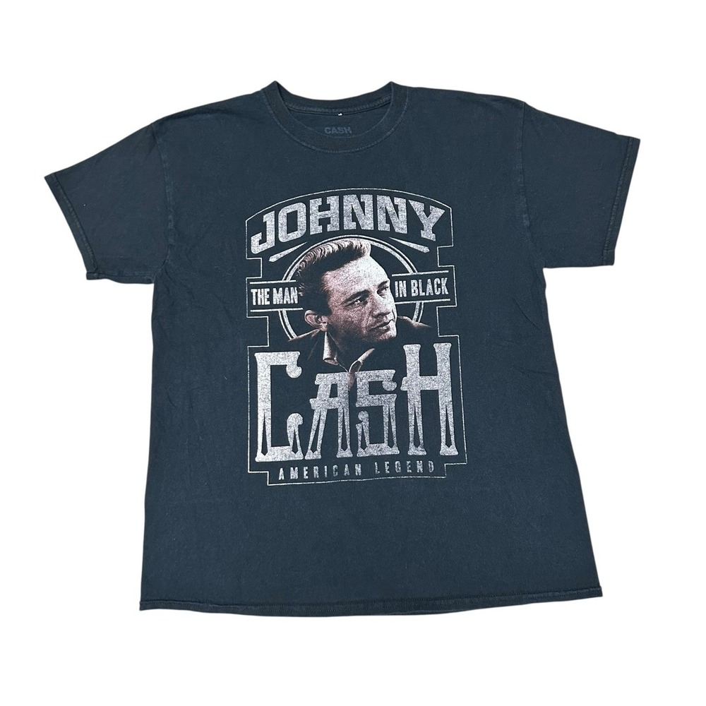 Johnny Cash Licensed T Shirt The Man In Black Size Large Short Sleeve Band Music